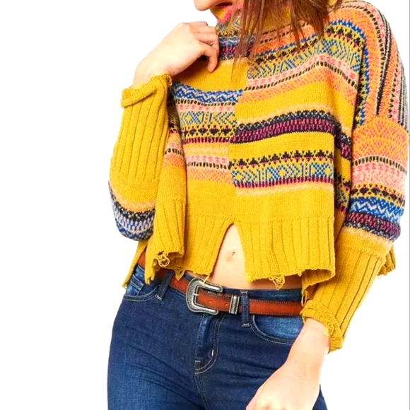 Free People Sweaters - Free People All the Pattern Striped Sweater